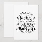 Een echt geweldige leraar is moeilijk te vinden feestdagenkaart (Voorkant / Achterkant)
