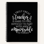 Een echt geweldige leraar is moeilijk te vinden notitieboek (Voorkant)