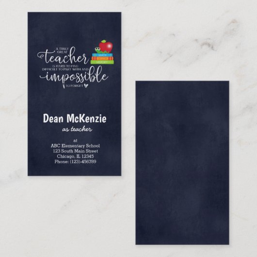 Een echt geweldige leraar visitekaartje (Voorkant / Achterkant)