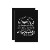 Een echt goede leraar is moeilijk te vinden kaart (Voorkant / Achterkant in situ)