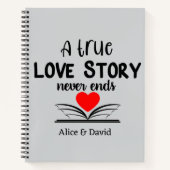 Een echt liefdesverhaal eindigt nooit notitieboek (Voorkant)