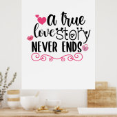 Een echt liefdesverhaal is nooit afgelopen poster (Keuken)
