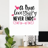 Een echt liefdesverhaal is nooit afgelopen poster (Thuiskantoor)