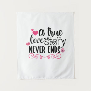 Een echt liefdesverhaal is nooit afgelopen wandkleed