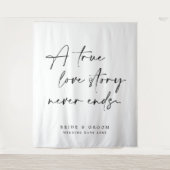 Een echt liefdesverhaal stopt nooit de bruiloft wandkleed (Voorkant)