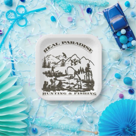 Een echt paradijs dat jaagt en Vist Papieren Bordje (Feest)