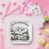 Een echt paradijs dat jaagt en Vist Papieren Bordje (Feest)