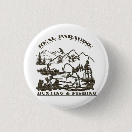 Een echt paradijs dat jaagt en Vist Ronde Button 3,2 Cm (Voorkant)