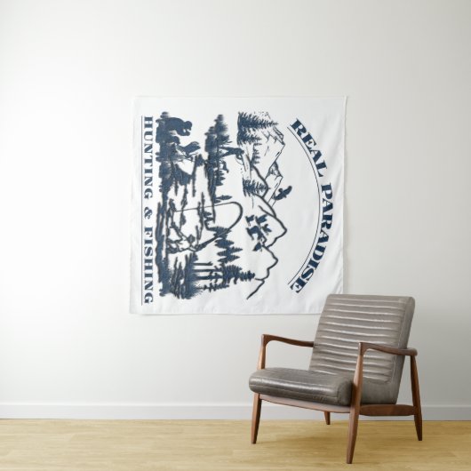 Een echt paradijs dat jaagt en Vist Wandkleed (In Situ (horizontaal))