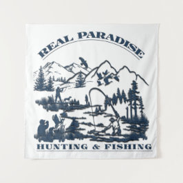 Een echt paradijs dat jaagt en Vist Wandkleed