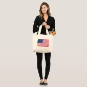 Een echt patriottisch cadeau: Amerikaanse vlag Grote Tote Bag (Voorkant (model))