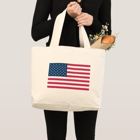 Een echt patriottisch cadeau: Amerikaanse vlag Grote Tote Bag (Voorkant (product))