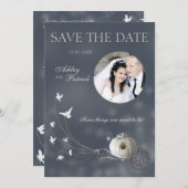 Een Echt Sprookje Voeg uw foto toe Trouwdag Kaart (Voorkant / Achterkant)