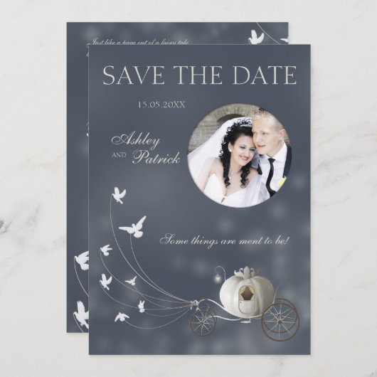 Een Echt Sprookje Voeg uw foto toe Trouwdag Kaart (Voorkant / Achterkant)