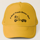 Een echt Truck Drivin Man Mesh Pet - Geel (Voorkant)