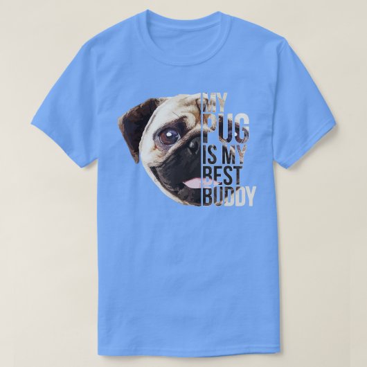 Een echt vriendenknopje PUG Cadeaut Hondenliefhebb T-shirt (Design voorkant)