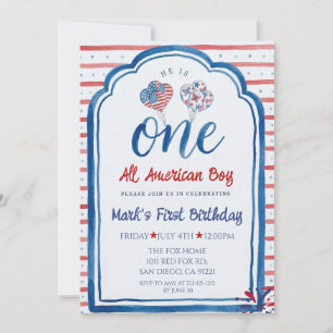 Een echte Amerikaanse jongen 4 juli eerste verjaar Kaart