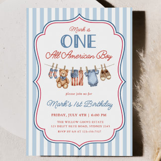 Een echte Amerikaanse jongen Patriotische 1e verja Kaart