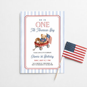 Een echte Amerikaanse jongen Patriotische 1e verja Kaart