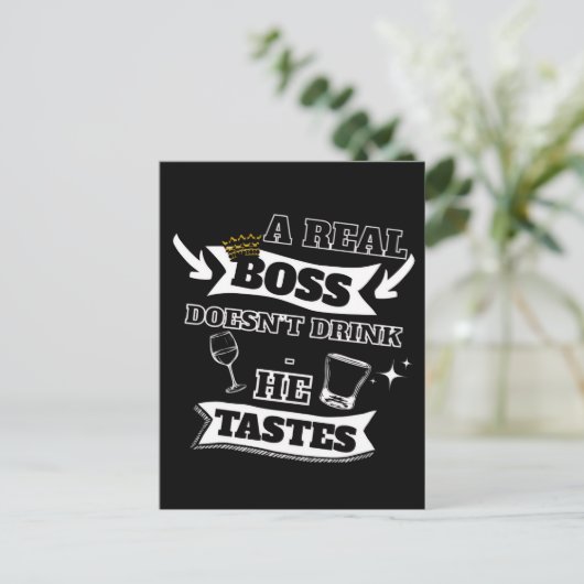 Een echte baas quote briefkaart (Staand voorkant)