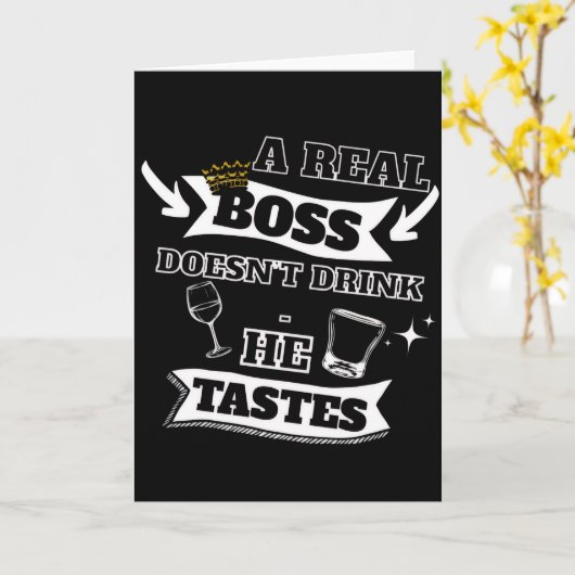 Een echte baas quote kaart (Gele Bloem)