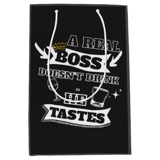 Een echte baas quote medium cadeauzakje (Voorkant)