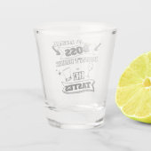 Een echte baas quote shot glas (Achterkant)