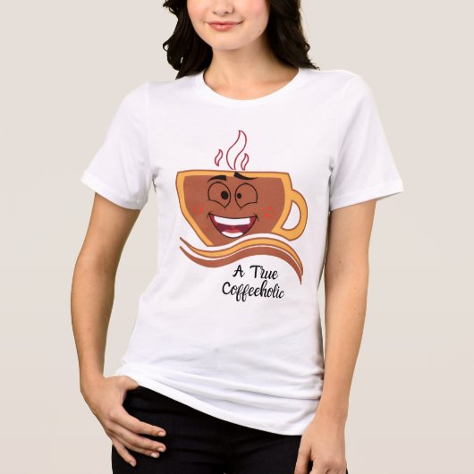 Een Echte Coffeebever Koffie Tri-Blend Shirt (Voorkant)