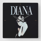 Een echte dame. vierkante klok (Voorkant)