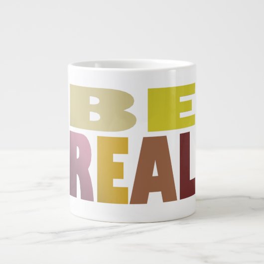 Een echte design boodschap chunky letters grote koffiekop (Voorkant)