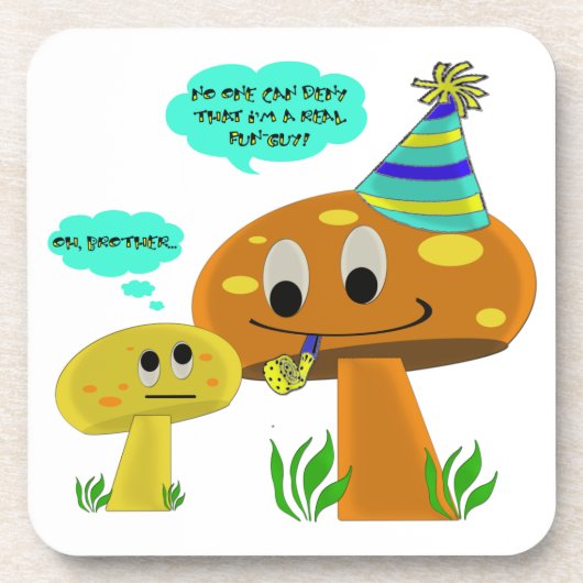 Een echte Fun-Guy-paddenstoel-Cartoon Bier Onderzetter (Voorkant)