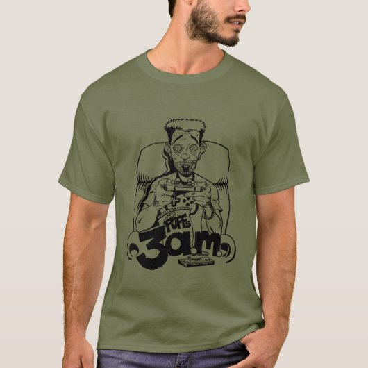 Een echte gamer slaapt nooit t-shirt (Voorkant)