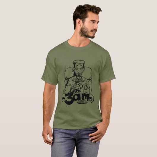 Een echte gamer slaapt nooit t-shirt (Voorkant volledig)