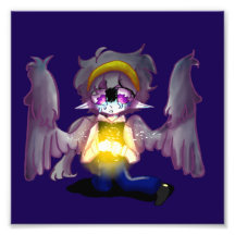 Een echte gevallen engelenprint