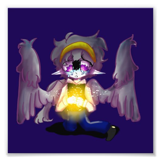 Een echte gevallen engelenprint foto afdruk (Voorkant)