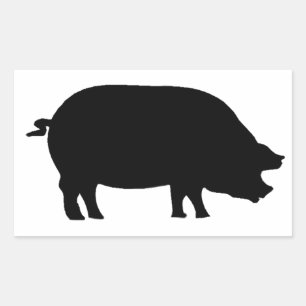 Een echte ham rechthoekige sticker