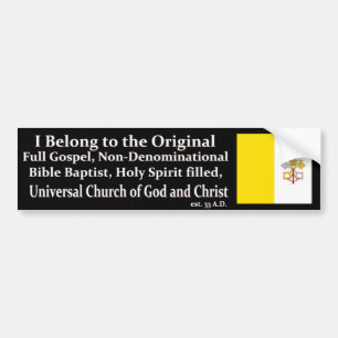 Eén echte kerk bumpersticker