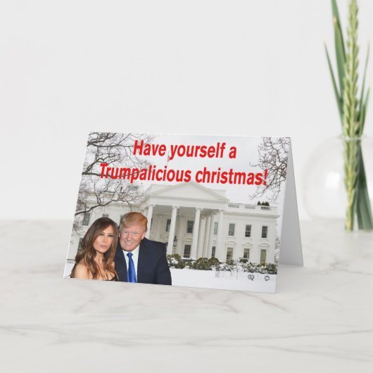 Een echte kerst van Donald en Melania Feestdagen Kaart (Voorkant)