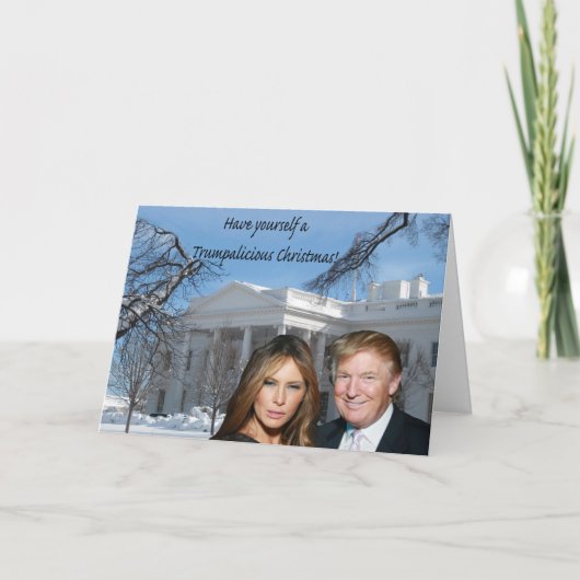 Een echte kerst van Donald en Melania Feestdagen Kaart (Voorkant)