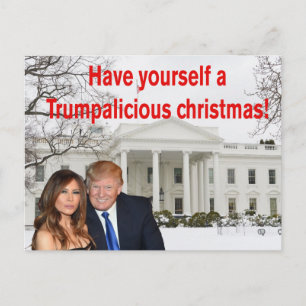 Een echte kerst van Donald en Melania Feestdagenkaart