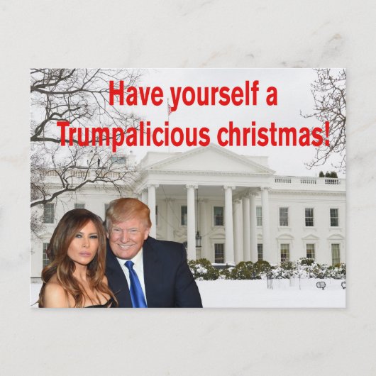 Een echte kerst van Donald en Melania Feestdagenkaart (Voorkant)