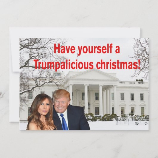 Een echte kerst van Donald en Melania Feestdagenkaart (Voorkant)