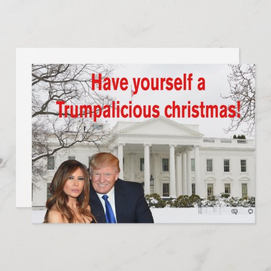 Een echte kerst van Donald en Melania Feestdagenkaart (Voorkant / Achterkant)