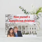 Een echte kerst van Donald en Melania Feestdagenkaart (Staand voorkant)