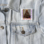 Een echte kerstboom vierkante button 5,1 cm (In situ)