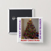 Een echte kerstboom vierkante button 5,1 cm (Voorkant /achterkant)