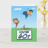 Een echte Kick in de 60ste verjaardag Kaart (Gele Bloem)