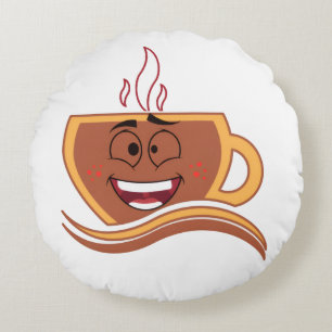 Een echte koffieverslaafde rond kussen