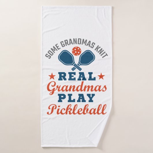 Een echte oma Knit Real Grandmas Play Pickleball Badhanddoek (Badhanddoek)