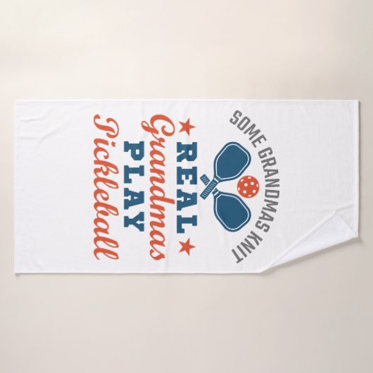 Een echte oma Knit Real Grandmas Play Pickleball Badhanddoek (Badhanddoek)